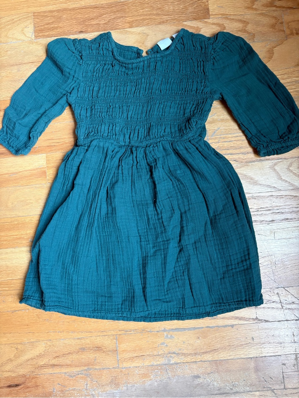 Gap Girls' Teal Smocked Waist Dress Size x-small